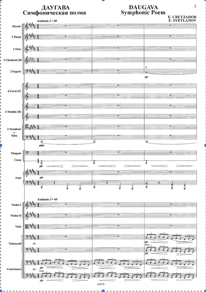 Evgeny Svetlanov "Daugava", score