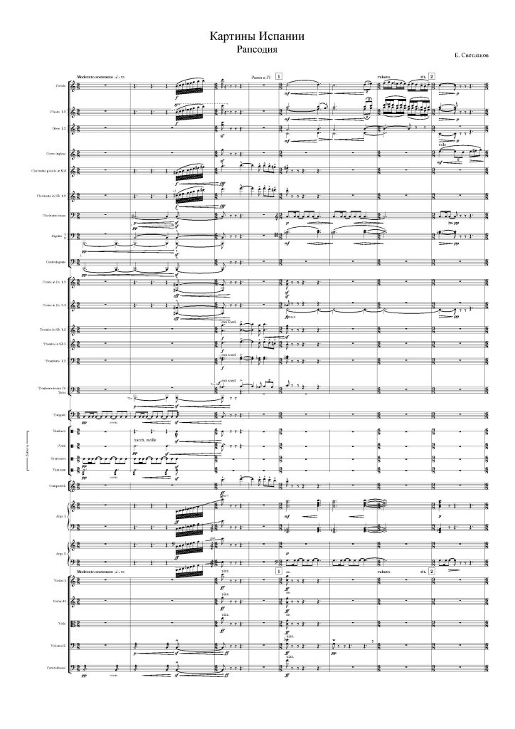 Evgeny Svetlanov "Scenes of Spain", score